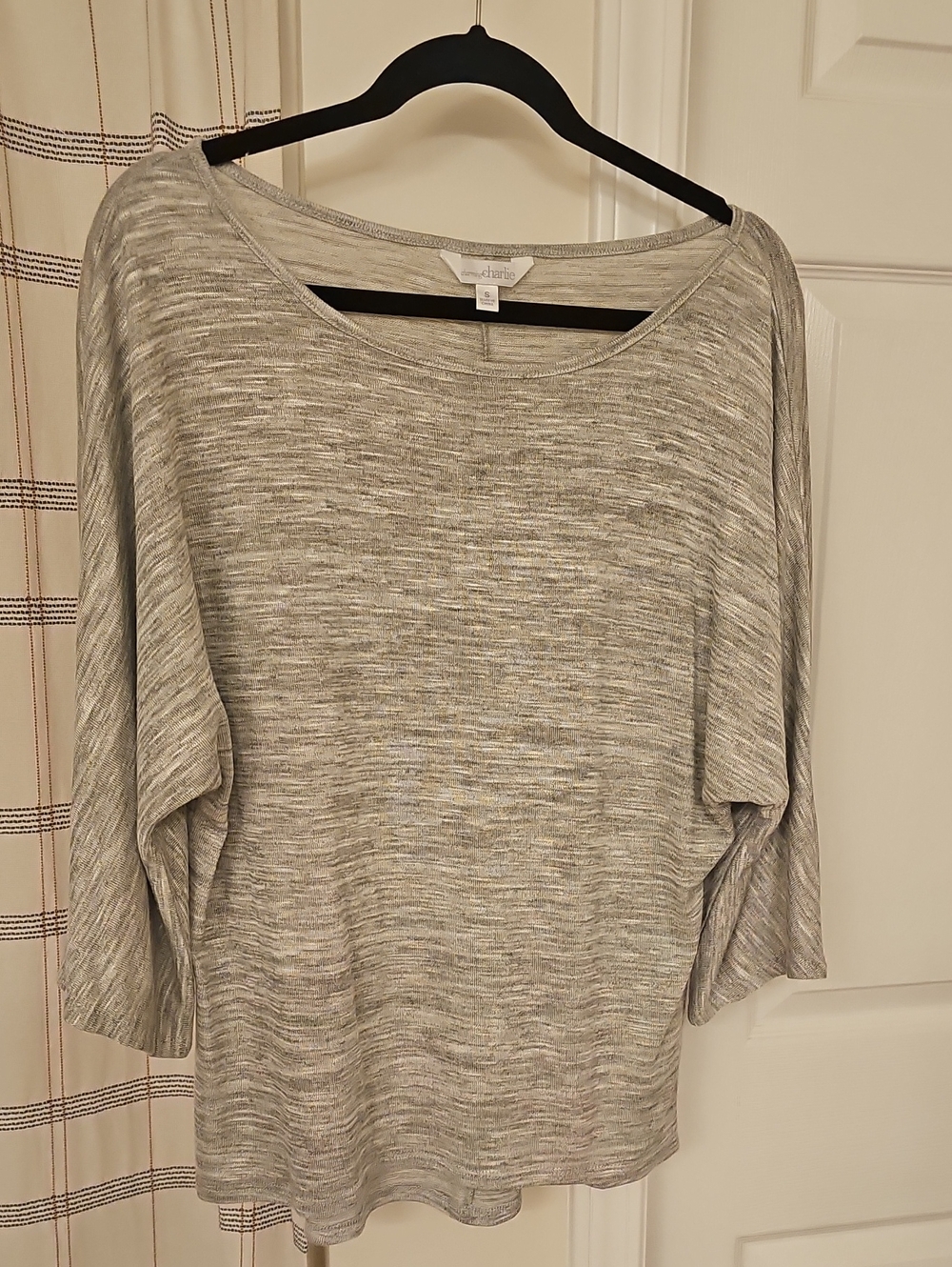 Charming Charlie Gray Marled Scoop Neck Top